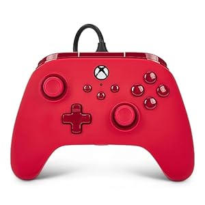 PowerA Advantage Wired Controller for Xbox Series X|S – Red, Xbox Controller with Detachable 10ft USB-C Cable, Mappable Buttons, Trigger Locks and Rumble Motors, Officially Licensed for Xbox
