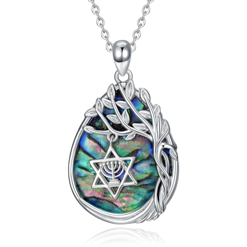Jewish Jewelry Tree of Life Necklace 925 Jewish Sterling Silver Pendant Necklace Women Gift