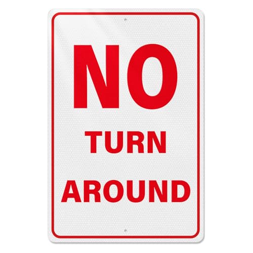 YIKIADA No Turn Around Sign 18 12 Inches for Driveway Roadway Dead End