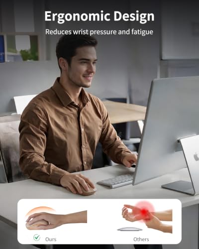 wegear WL300 Bluetooth Mouse Silent Wireless Mice, Quiet Click, Cordless Computer Mouse with 6 Buttons, Sculpted Grip, Adjustable DPI for Laptop, PC, Mac (Brown) - image 6