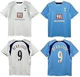 ロビー・キーン ユニフォーム サッカー トッテナム・ホットスパー ディミタール・ベルバトフ ジャーメイン・デフォー レトロ 06-07 ホーム アウェイ レプリカユニフォーム 非公式 記念品 トップスのみ 半袖 通気速乾 プレゼント (背番号18、ジャーメイン・デフォー(アウェイ),2XL)