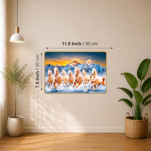Image of 7 Running Horses Vastu Photo Frame, 8x12 Inch