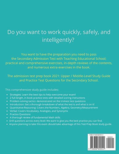 Independently Published Educational School, Web Teaching Admission Test Prep Book 2021: Study Guide And Practice Test Questions For The Secondary School + Review & Techniques + Drills Private Test Preparation thumb #1
