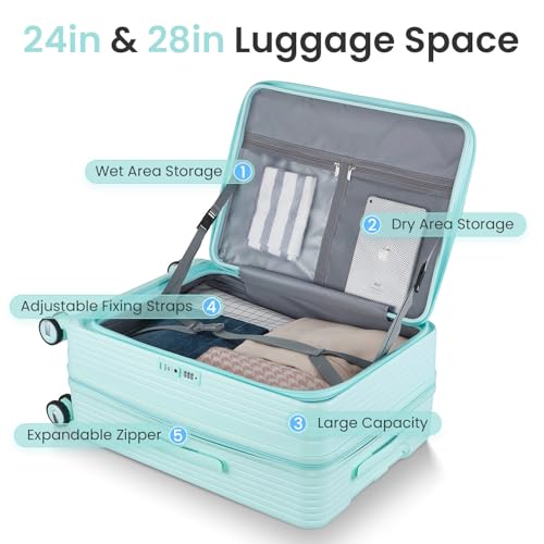 Luggage Sets 3 Piece(20/24/28), Expandable Hard Shell Suitcases with Spinner Wheels and TSA Lock 5