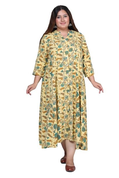 swasti Women Yellow,Printed Gown-picture-17