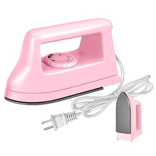 Mini Crafts Iron Handy Heat Press Machine Kit Portable with PVC Doormat for Heat Transfer, Charging Base Accessories for DIY T-Shirt Shoe Bag Vinyl Projects