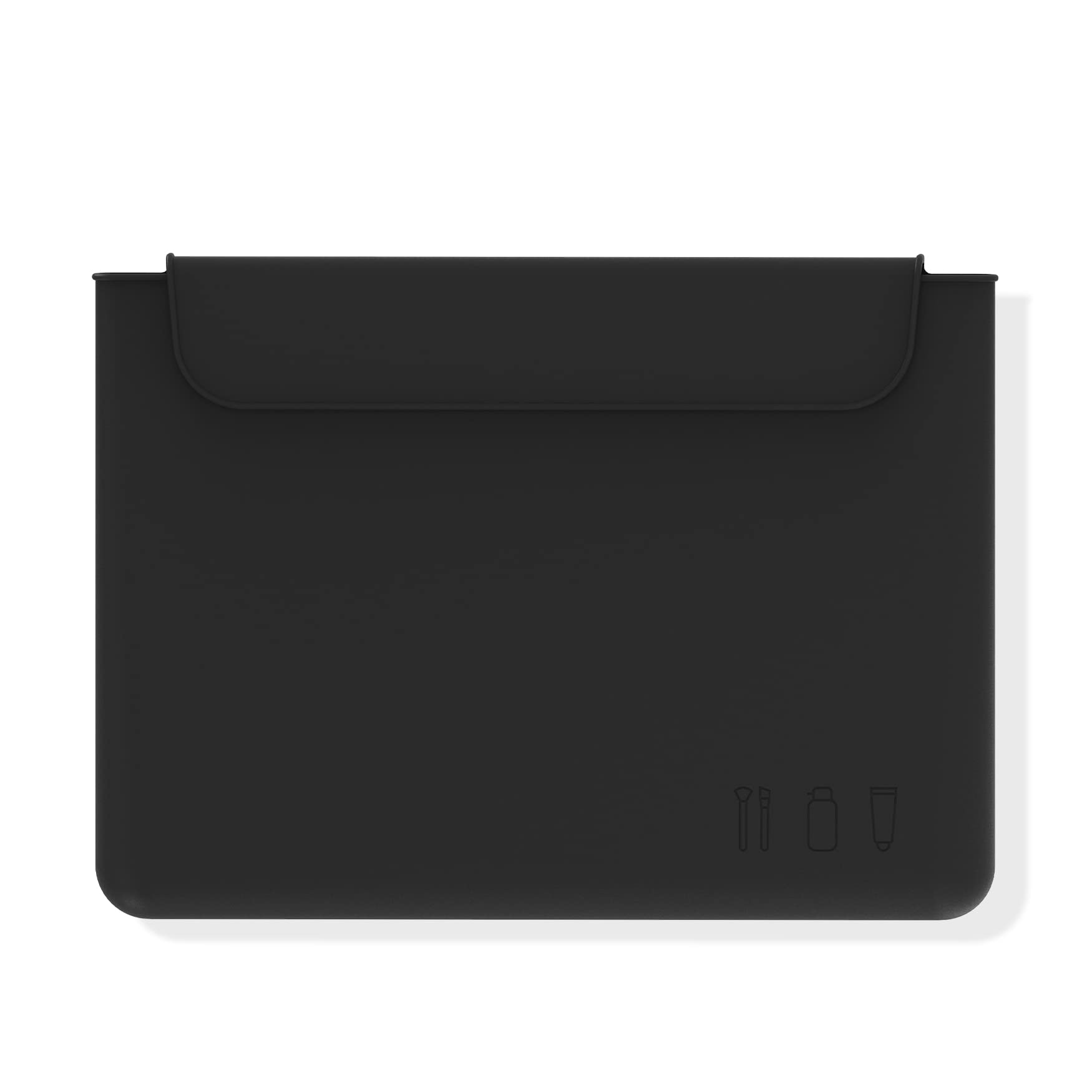 FERYES Silicone Makeup Bag, Premium Travel Toiletry Bag for Women, Easy Carry Cosmetic Bag for Makeup, Beauty Tools, and Brushes -Black