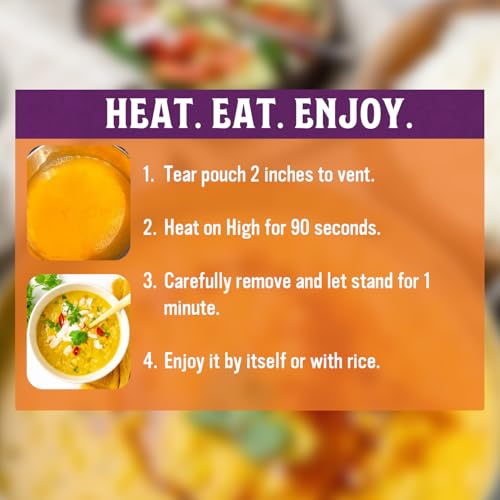 Image of Patak's Madras Yellow Dal - Savory Yellow Lentils in Creamy Coconut Milk w /Sweet Peppers & Spices - Vegan Microwaveable Meal for Quick Lunches or Dinners - Serve w /Rice or Naan - 10.05oz (Pack of 6)