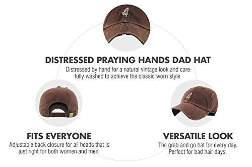 Image of KBETHOS Praying Hands Rosary Dad Hat Baseball Cap Unconstructed Polo Style Adjustable Unisex