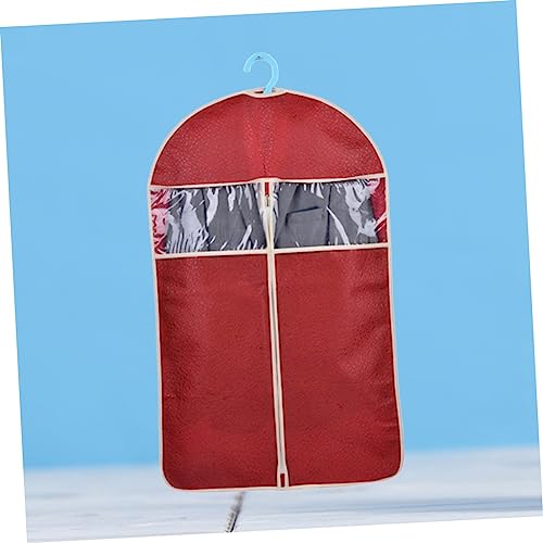 High End Embossing Clothes Cover Bag Dark Red Garment Storage Organizer with Water Resistant Material Self Correcting Zippers for Suits Shirts Coats and More4