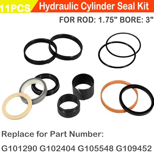 Image of 1.5 inch Rod & 3 inch Bore Hydraulic Cylinder Seal Kit 1543252C1 G109452 G105548 for Case Backhoe Dipper Extention Dozer Angle Tilt Loader Tilt Dozer Lift Wheel Loader