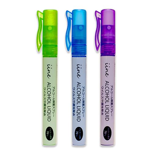 toysfan トイズファン ALCOHOL LIQUID イイネ (iine) 国産 日本製食品添加物由来 除菌用エタノール 業務用アルコール除菌液 除菌剤 高濃度 携帯用 10m?×3本 グリーン・ブルー・パープル