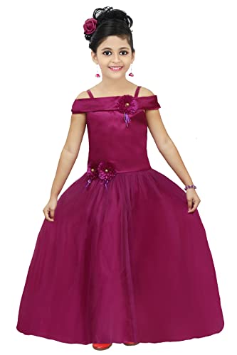 Image of Chandrika Kids Floral Applique Festive Gown Dress for Girls.