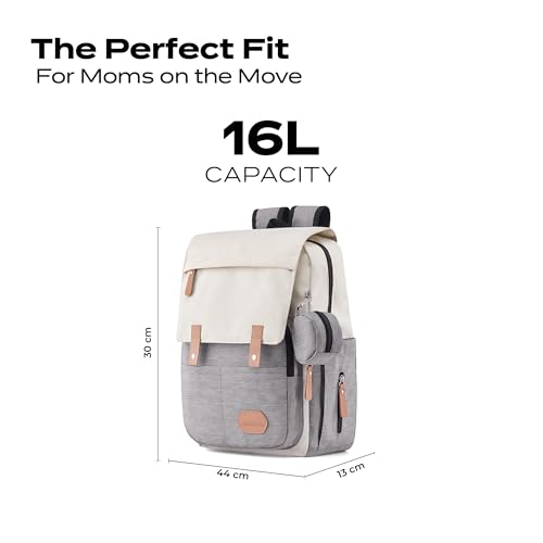 Image of Luxury Baby Diaper Bag For Mother Multi-Utility Backpack with Detachable Pouch - Spacious Travel & with Multiple Compartments, Padded Shoulder Straps, Side Pockets & Top Handle - Lightweight