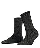 FALKE Damen Shiny Socken Nachhaltiges Lyocell Schwarz Grau viele weitere Farben verstärkte Damensocken mit Muster atmungsaktiv dünn einfarbig umweltfreundlich nachhaltig mit Glitzer 1 Paar