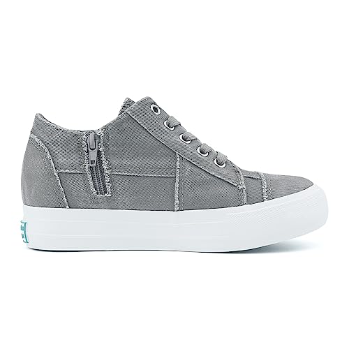 JENN ARDOR Women's Fashion Sneakers Hidden Wedges High Top Zipper Lace Up Platform Sneakers Ladies Walking Casual Canvas Slip On Comfortable Shoes2