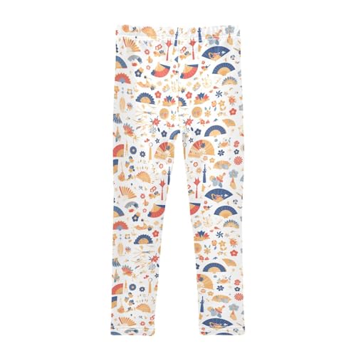 KLL Hand Drawn Cute Japanese Fans Cartoon Toddler Girls' Athletic Leggings Casual Full Length Yoga Pants Sports2