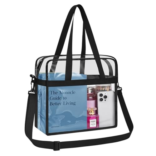 Stadium Approved Clear Bag – Clear Tote Bag For Women Men, Thick PVC Transparent Tote Bag for Concerts Sporting Events
