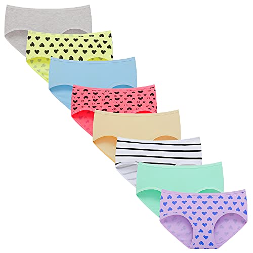 Linabor Girls Underwear Comfortable Panties for Teens Girls Briefs Mixed color 10 Sky Blue