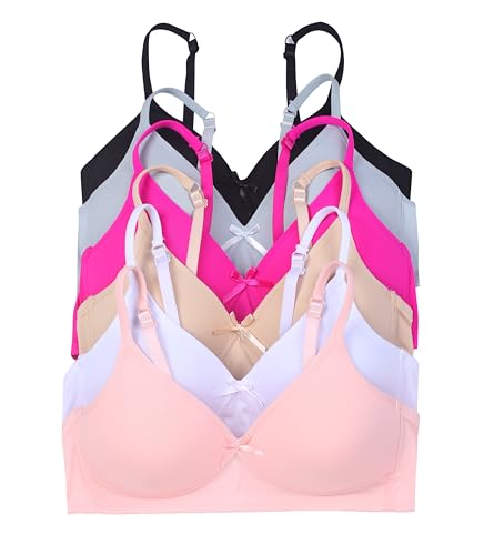 Image of Viola's Secret 6 Pack of Color Print T-Shirt Bras B Cup C Cup and D Cup