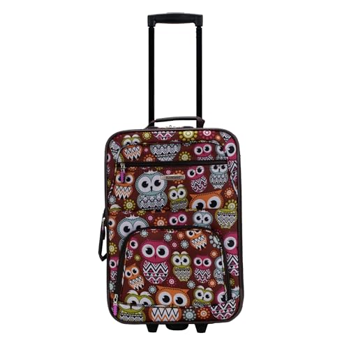 Image of Rockland Fashion Softside Upright Luggage Set, Expandable, Owl, 2-Piece (14 /19)