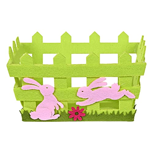 Décoration de Pâques Ornements non tissés Round Green Basket Crafts Ornements Paniers à pain Corbeilles à fruits Organisateur de cuisine Crayons Carquois Enfants