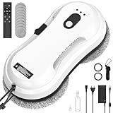 Robot Lavavetri, Super Aspirazione 5600 Pa, Telecomando, Rilevamento Intelligente dei Bordi, Spruzzo Automatico d’Acqua, Cavo di Sicurezza da 4 m, per Diverse Superfici Lisce