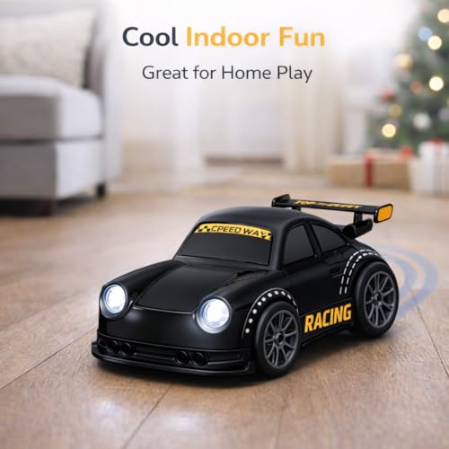 Image of Remote Control Racing Car for Kids | Mini RC Drift with LED Lights | 3 Mode Smart RC - Remote Control, Follow & Escape Mode (3+ Years) (Black Escape Car)