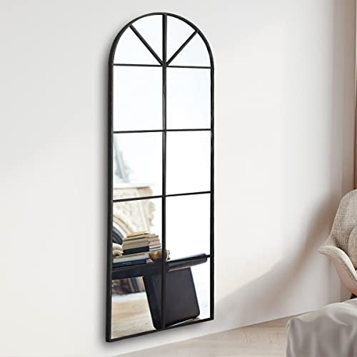 Image of OGCAU Arched Full Length Mirror, 65 inchx22 inch Floor Full Body Mirror, Black