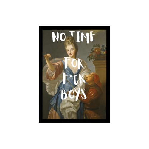 Image of BLINKART Framed Photo - No Time For Boys | Altered Art Theme | Motivational & Inspirational Wall Art Poster for Home, Bedroom, Living Room, Office, Hotel & Gifting - 12x8 Inch