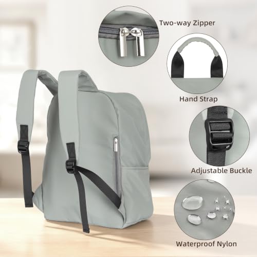 Image of Zicac Canvas Backpack, Classic Basic Daypack, Lightweight Casual Travel Daypack Satchel Backpack (Gray-Green)