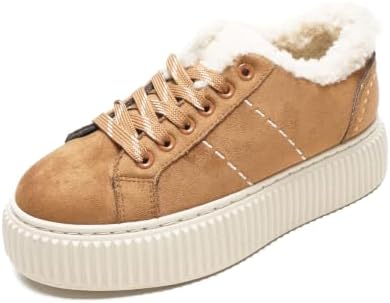 JOMIX Winter-Sneakers für Damen, warme Turnschuhe aus Pelz | Gepolsterter Winter, weich, sportlich, rutschfest, bequem, lässig, elegant, leicht, Sohle 4,2 cm aus PVC
