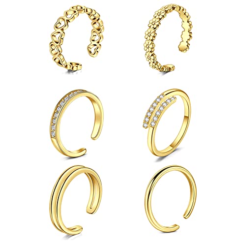 Image of QWALIT Toe Rings for Women Gold Toe Ring Gold Ankets for Women Silver Toe Ring Stainless Steel Waterproof Trendy Anklet no Tarnish
