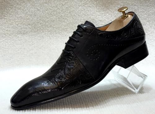 Santimon Mens Genuine Leather Oxfords Formal Dress Shoes – Fashion Luxury Lace-Up Shoes for Business, Prom Weddings, Special Occasions2