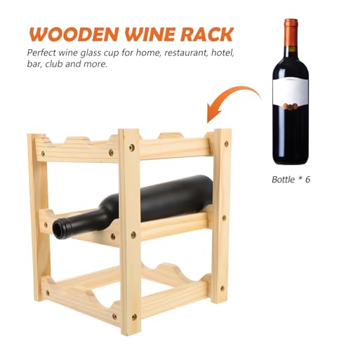 Soporte para botellas de vino de madera 3 niveles miniatura 5