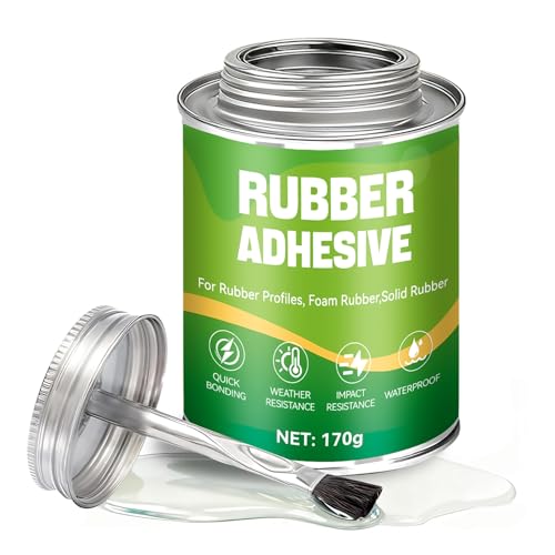 Miioto Colla Per Gomma, Colla per Plastica, Gomma Adesiva, Elevata Tenacità, Colla per Plastica Dura per Guarnizioni di Porte, Pelle PVC Rigido,Pneumatici & Scarpe (170g)