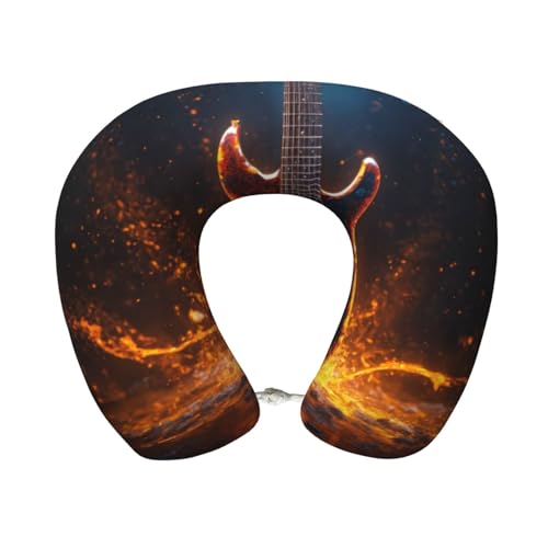 Almohada de viaje con diseño de guitarra eléctrica miniatura 1