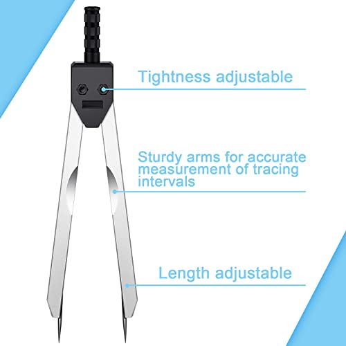 Frienda 4 Pieces EKG Caliper ECG Calipers Measuring Tool with Ruler Electrocardiogram Drafting Divider for Nursing (Black)