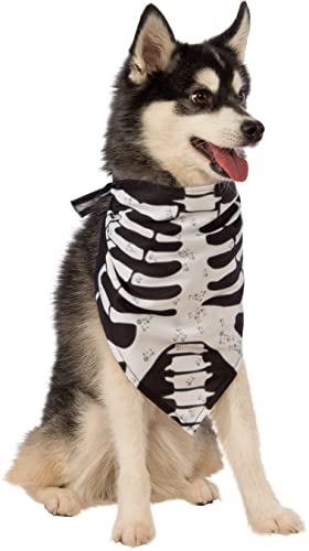 Rubie's Skeleton Print Dog Bandana, Medium/Large