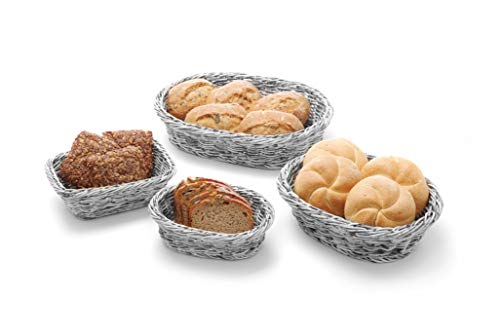 Foto von HENDI Brotkorb, Oval, Brotmulde, Brotkörbchen, Brötchenkorb, 320x230x(H)70mm, Grau