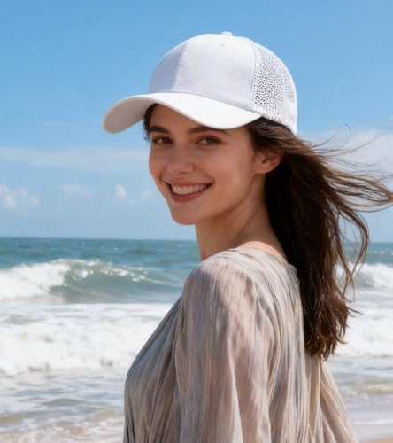 Image of 2-Pack Breathable Mesh Snapback Trucker Hats, Adjustable Baseball Caps for Men Women, Cotton-Poly Twill Outdoor