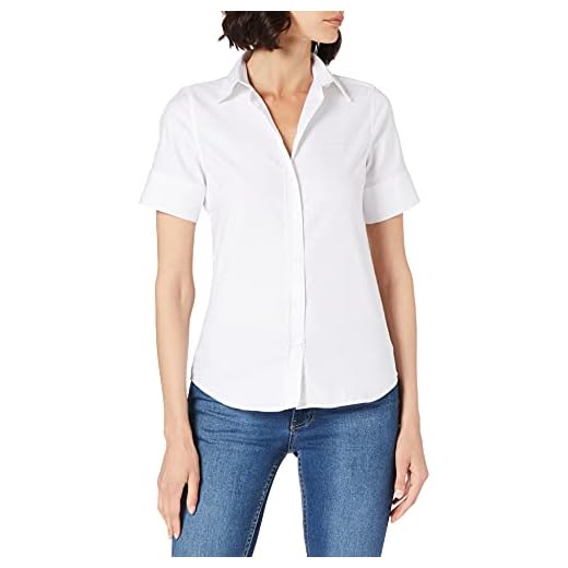 GANT Dam stretch Oxford solid S skjorta blus, Vit, 40 SE