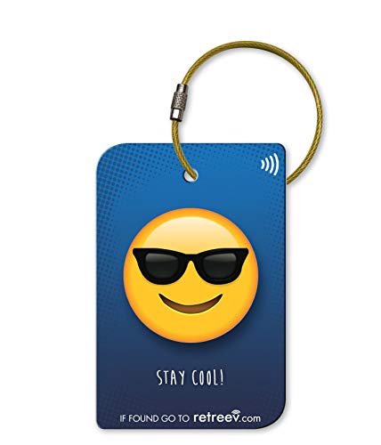 retreevâ„¢ Smart ID Luggage Tag | NFC QR Code Luggage Tags with Web Messaging Service - Emoji Shades