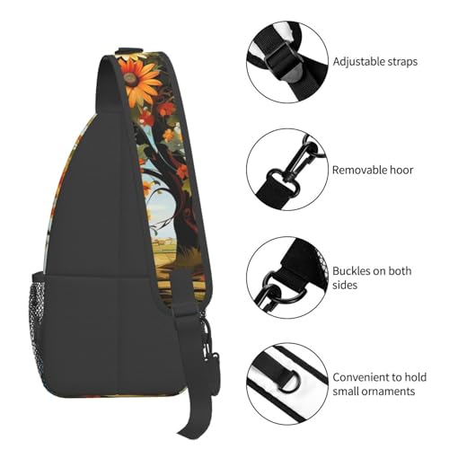 Mochila de costado para caminata con diseño floral miniatura 5