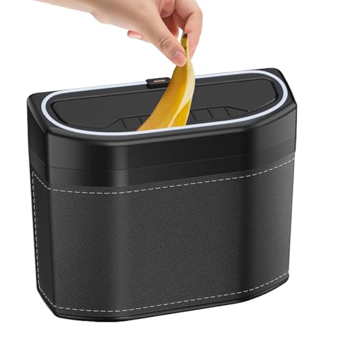 fayarrd Cesta de basura para coche – Contenedor de basura para coche con luces táctiles, contenedor antiolores para furgonetas, minivans, barcos, taxis, SUV