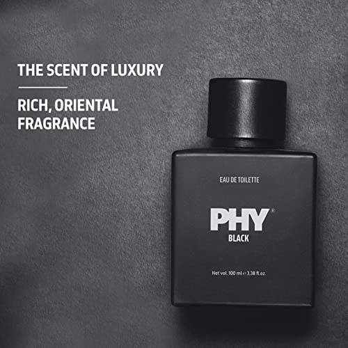 Image of Phy Black Eau de Toilette (EDT) | The Scent of Luxury | An exquisite fragrance combining rich Indian Oud & spicy Sichuan Pepper | Long lasting fragrance, Premium perfume for men, 100 ml