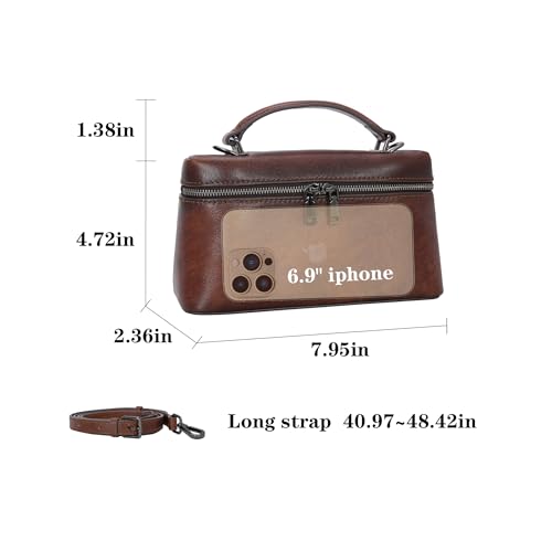 HESHE Leather Crossbody Bags for Women Small Top Handle Bag Women’s Purses and Handbags Travel Purse4