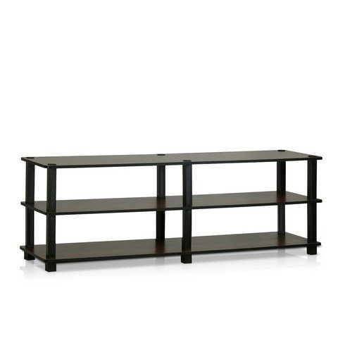 Turn-S-Tube No Tools 3-Tier Entertainment TV Stands Dark Brown & Black - 15.4 x 47.2 x 11.6 in.