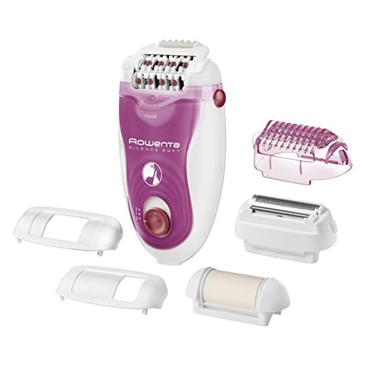 Rowenta Silence Soft EP5660E0 -Depiladora 2 velocidades, sistema antidolor de 24 pinzas, luz frontal Led, cabezal exfoliante, de afeitado, para axilas y para recorte para la zona del bikini