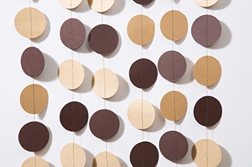 Boston Creative Company Kraft & Brown Garland Brown Party Decor Paper Garland Rustic Wedding Garland Birthday Party Decor Circle Garland #TOP1